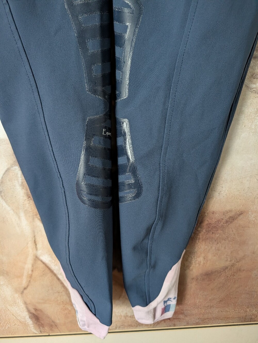 Equine Couture Let's Ride Knee Patch Breeches - Slate Blue, Gutos Closure, Sz 26 - Picture 6 of 10